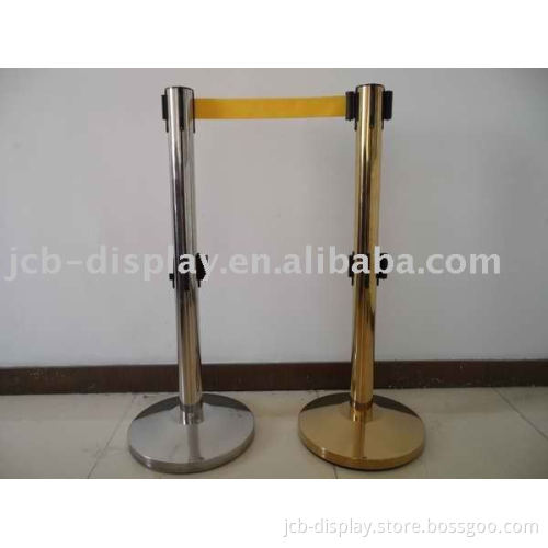 polished stainless steel post with two belt crowd control stanchion(JCB-G07)
